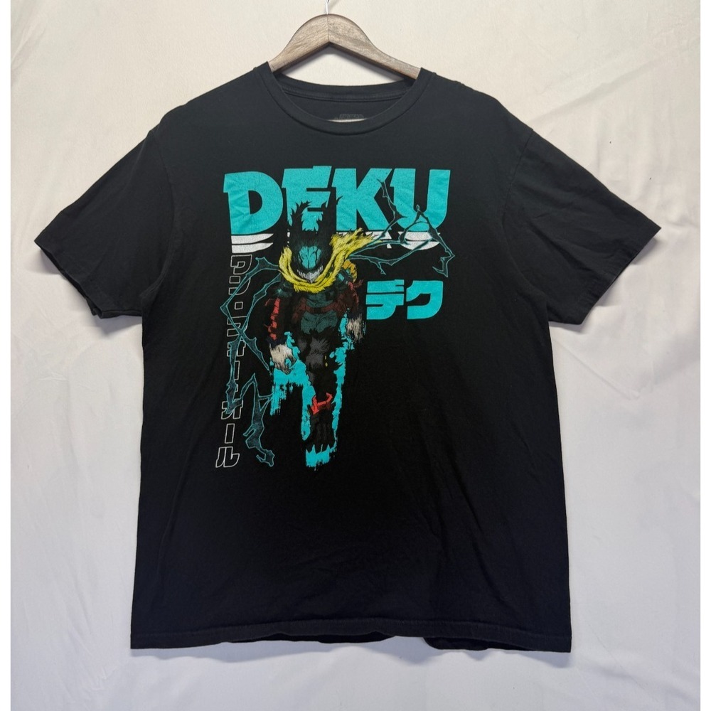 Crunchyroll My Hero Academia T Shirt Mens Large‎ Black Graphic Vigilante Deku